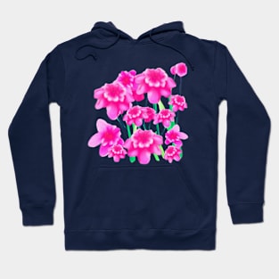 Hot Pink Flowers Hoodie